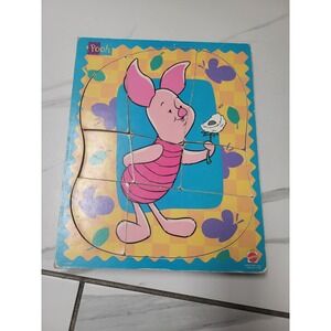 Winnie The Pooh Piglet Vintage Wooden Puzzle Mattel
